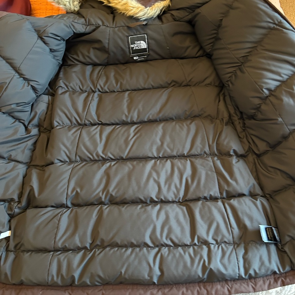 The North Face Dark Brown Jacket with Fur Hood - Picture 8 of 9